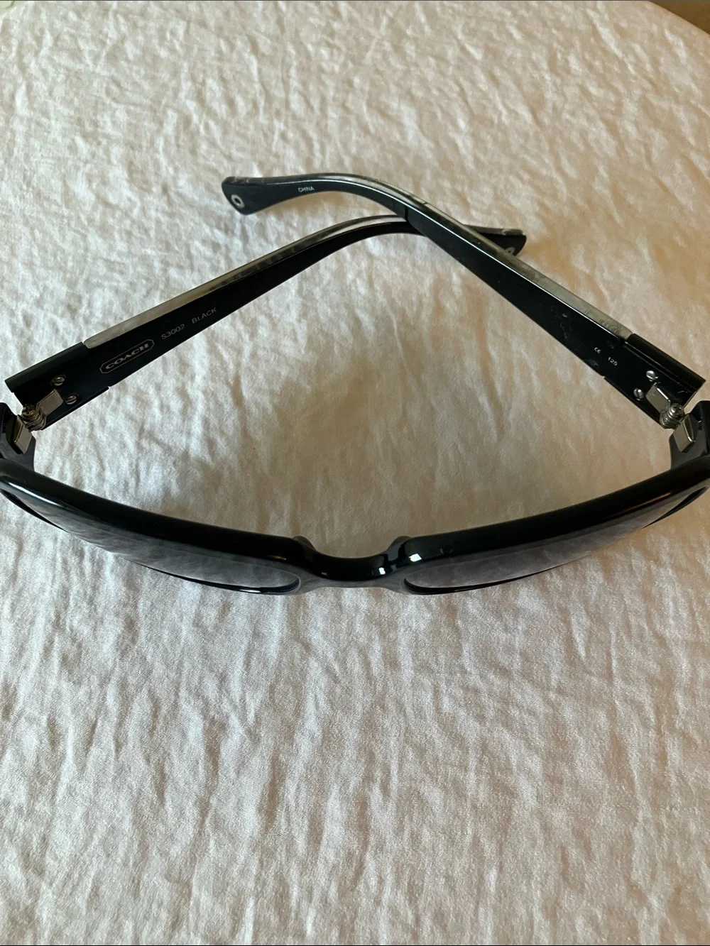 Coach: Black Women's Sunglasses- Dark Gradient Lenses- Scratches